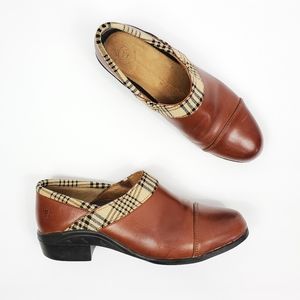 Ariat 5/A Baker Leather Clog Paid Shoes Slip On 9B